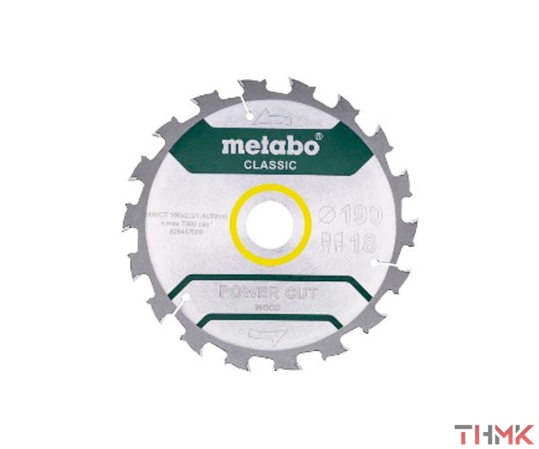 Диск пильный 190х30 мм 18 зубьев, Metabo Power Cut Classic